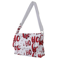 Christmas Watercolor Hohoho Red Handdrawn Holiday Organic And Naive Pattern Full Print Messenger Bag (s) by genx