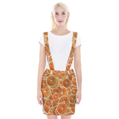 Oranges Background Texture Pattern Braces Suspender Skirt by HermanTelo