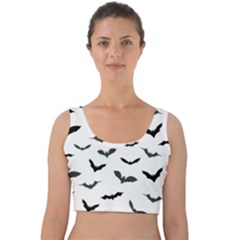 Bats Pattern Velvet Crop Top by Sobalvarro