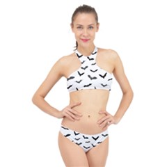 Bats Pattern High Neck Bikini Set by Sobalvarro