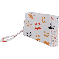 Pumpkin Faces Pattern Wristlet Pouch Bag (small) by Sobalvarro