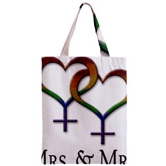 Mrs  And Mrs  Zipper Classic Tote Bag by LiveLoudGraphics