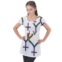 Mrs  And Mrs  Puff Sleeve Tunic Top by LiveLoudGraphics