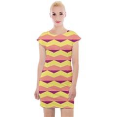 Background Colorful Chevron Cap Sleeve Bodycon Dress by HermanTelo