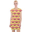 Background Colorful Chevron Cap Sleeve Bodycon Dress View1