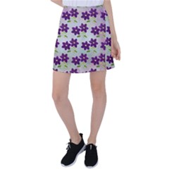 Purple Flower Tennis Skirt by HermanTelo