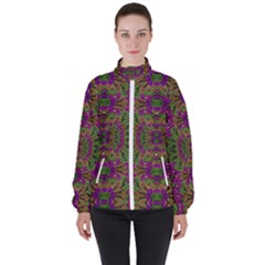 Peacock Lace In The Nature Women s High Neck Windbreaker by pepitasart