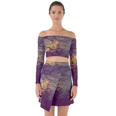 Tour Eiffel Paris Paysage Off Shoulder Top With Skirt Set by kcreatif