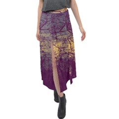 Tour Eiffel Paris Paysage Velour Split Maxi Skirt by kcreatif