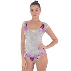 Orchidées Fleurs Abstrait Short Sleeve Leotard  by kcreatif