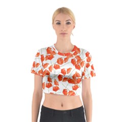 Pattern Coquelicots  Cotton Crop Top by kcreatif