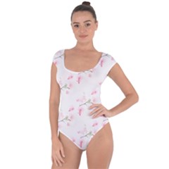 Pattern Orchidée Fleurs Short Sleeve Leotard  by kcreatif