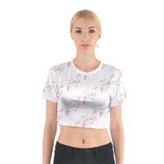 Pattern Orchidée Fleurs Cotton Crop Top by kcreatif