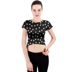 Pattern Marguerites Crew Neck Crop Top by kcreatif