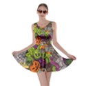 Halloween Doodle Vector Seamless Pattern Skater Dress View1