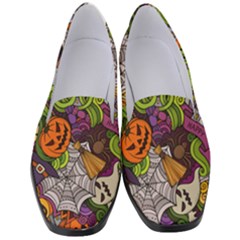 Halloween Doodle Vector Seamless Pattern Women s Classic Loafer Heels by Sobalvarro