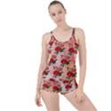 Pattern Flower Paper Boyleg Tankini Set  View1