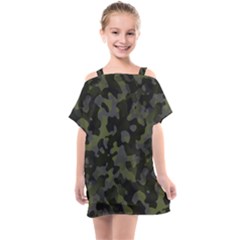 Camouflage Vert Kids  One Piece Chiffon Dress by kcreatif