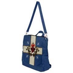 Quebec Flag Drapeau Québec Patriote Carillon Sacré-coeur Christian Catholic Old Vintage With Fleurs De Lys Crossbody Backpack by Quebec