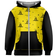 Gadsden Flag Don t Tread On Me Yellow And Black Pattern With American Stars Kids  Zipper Hoodie Without Drawstring by snek