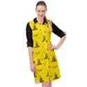 Gadsden Flag Don t tread on me Yellow and Black Pattern with american stars Long Sleeve Mini Shirt Dress View1