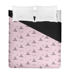 Gadsden Flag Standard Color Pink Gadsden Flag Pattern3 Stars K Gadsden Flag Pattern3 Black Background Duvet Cover Double Side (full/ Double Size) by snek