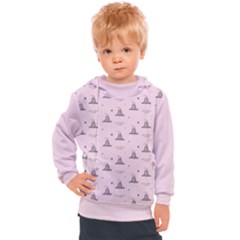 Gadsden Flag Standard Color Pink Gadsden Flag Pattern3 Stars K Gadsden Flag Pattern3 Black Background Kids  Hooded Pullover by snek