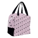 Gadsden Flag Don t tread on me Light Pink and Black Pattern with american stars Boxy Hand Bag View3