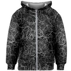 Pattern Effet Lignes Blanc Kids  Zipper Hoodie Without Drawstring by kcreatif