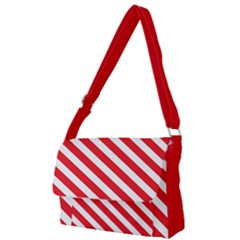 Candy Cane Red White Line Stripes Pattern Peppermint Christmas Delicious Design Full Print Messenger Bag (s) by genx