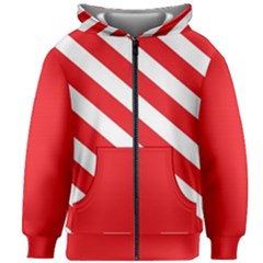 Candy Cane Red White Line Stripes Pattern Peppermint Christmas Delicious Design Kids  Zipper Hoodie Without Drawstring by genx