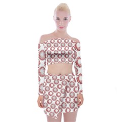 Peppermint Candy Dots Off Shoulder Top With Mini Skirt Set by bloomingvinedesign