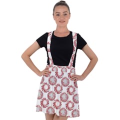 Peppermint Candy Dots Velvet Suspender Skater Skirt by bloomingvinedesign