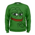 Pepe The Frog Smug face with smile and hand on chin meme Kekistan all over print green Men s Sweatshirt View1