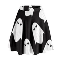 Ghost Halloween Pattern High Waist Skirt by Amaryn4rt