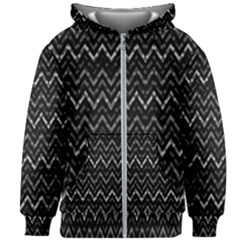 Chevrons Noir / Gris Kids  Zipper Hoodie Without Drawstring by kcreatif