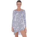 Silver and white Glitters metallic finish party texture background imitation Asymmetric Cut-Out Shift Dress View1