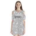 Silver and white Glitters metallic finish party texture background imitation Shoulder Cutout Velvet One Piece View1