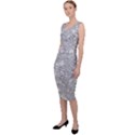 Silver and white Glitters metallic finish party texture background imitation Sleeveless Pencil Dress View2