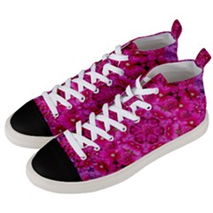 Flower Suprise To Love And Enjoy Men s Mid-top Canvas Sneakers by pepitasart