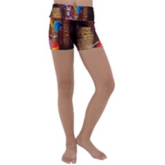 Cute Little Harlequin Kids  Lightweight Velour Yoga Shorts by FantasyWorld7