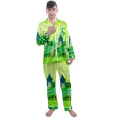 Architecture Skyline Men s Satin Pajamas Long Pants Set by Wegoenart