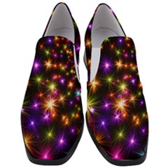 Star Colorful Christmas Abstract Women Slip On Heel Loafers by Wegoenart