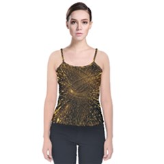 Quantum Physics Wave Particles Velvet Spaghetti Strap Top by Wegoenart