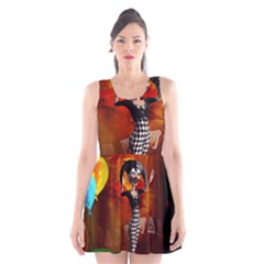 Cute Little Harlequin Scoop Neck Skater Dress by FantasyWorld7