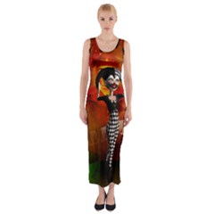 Cute Little Harlequin Fitted Maxi Dress by FantasyWorld7