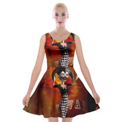 Cute Little Harlequin Velvet Skater Dress by FantasyWorld7