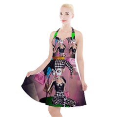 Cute Little Harlequin Halter Party Swing Dress  by FantasyWorld7