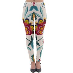 Baatik Print  Lightweight Velour Leggings by designsbymallika