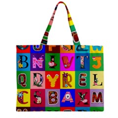 Alphabet Pattern Zipper Mini Tote Bag by designsbymallika